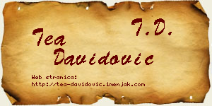 Tea Davidović vizit kartica